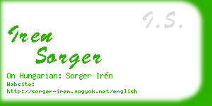 iren sorger business card