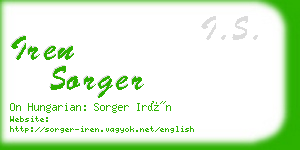 iren sorger business card